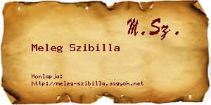 Meleg Szibilla névjegykártya